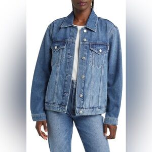 Rails Boyfriend Trucker Classic Blue Denim Jacket Size Medium